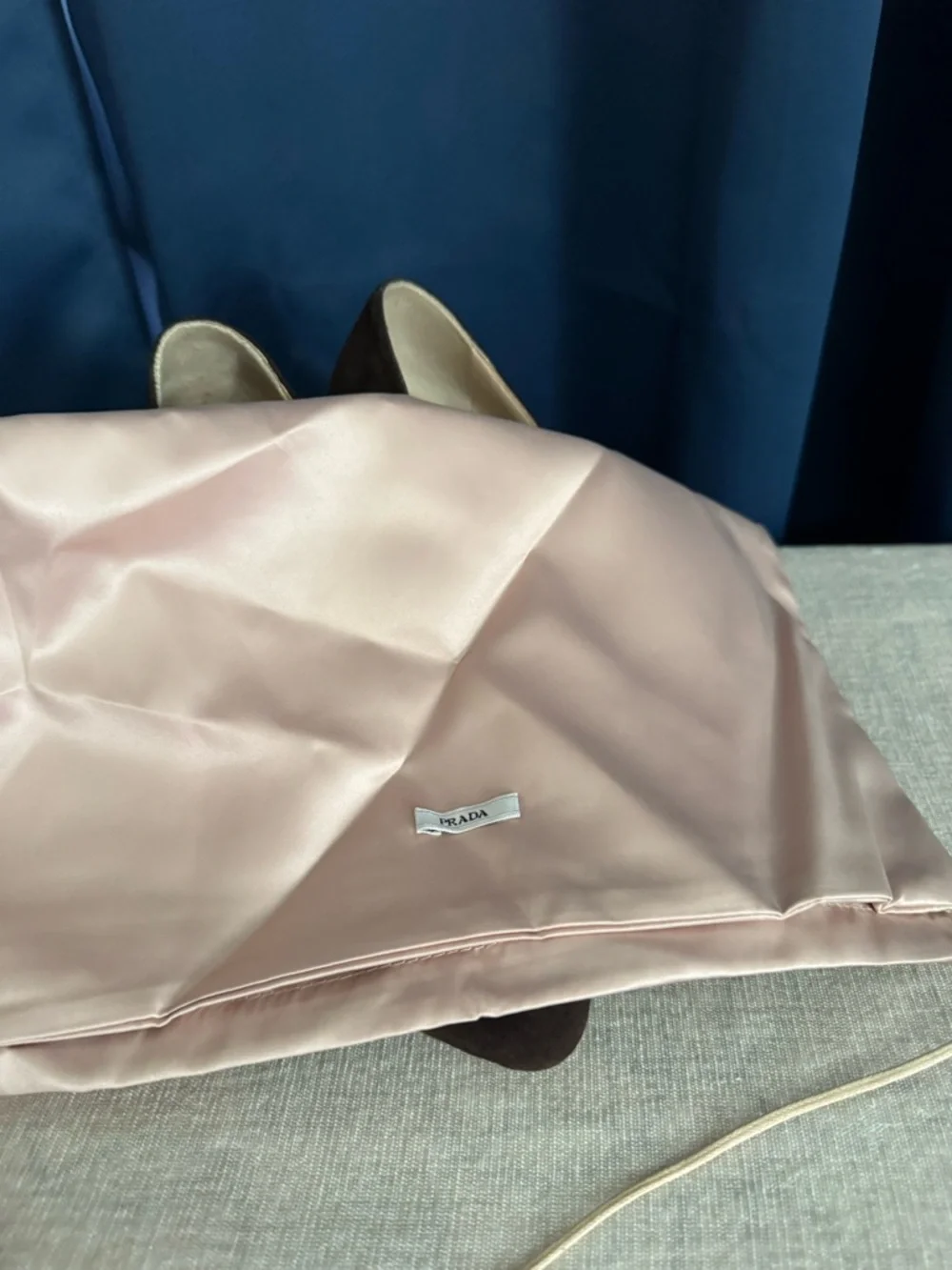 Prada Brown Suede Pumps with Gold Stiletto Heel - Picture 4 of 5